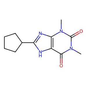 8-Cyclopentyltheophylline structure