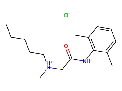 Acetamide, N-(2,6-dimethylphenyl)-2-(methylpentylamino)-, monohydrochloride structure