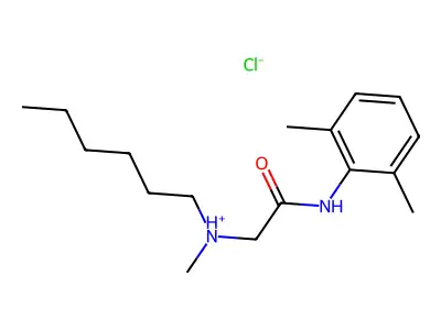 Acetamide, N-(2,6-dimethylphenyl)-2-(hexylmethylamino)-, monohydrochloride structure