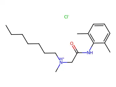 Acetamide, N-(2,6-dimethylphenyl)-2-(heptylmethylamino)-, monohydrochloride structure