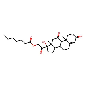 17,21-Dihydroxypregn-4-ene-3,11,20-trione 21-heptanoate structure