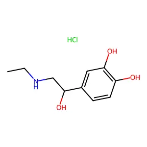 (+-)-3,4-Dihydroxy-alpha-((ethylamino)methyl)benzyl alcohol hydrochloride structure