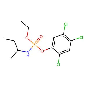 Phosphoramidic acid, (1-methylpropyl)-, ethyl 2,4,5-trichlorophenyl ester structure
