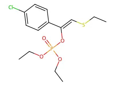 [1-(4-Chlorophenyl)-2-ethylsulfanylethenyl] diethyl phosphate structure
