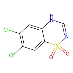 2H-1,2,4-Benzothiadiazine, 6,7-dichloro-, 1,1-dioxide structure