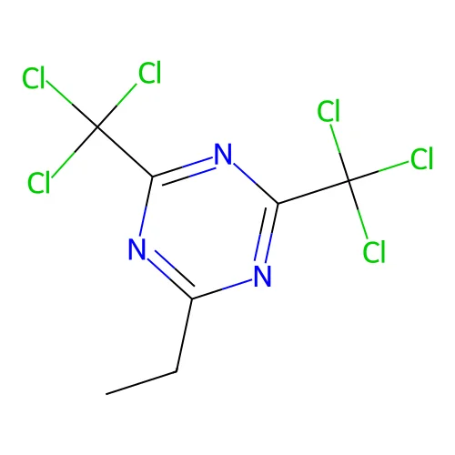 2-Ethyl-4,6-bis(trichloromethyl)-1,3,5-triazine structure
