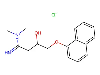 Butanimidamide, N,N-dimethyl-3-hydroxy-4-(1-naphthalenyloxy)-, monohydrochloride structure
