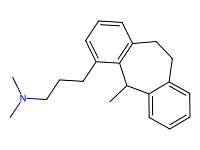 5H-Dibenzo(a,d)cycloheptene-4-propylamine, 10,11-dihydro-N,N,5-trimethyl- structure
