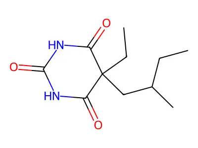 5-Ethyl-5-(2-methylbutyl)barbituric acid structure