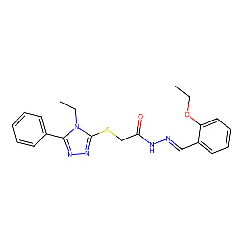 N'-(2-Ethoxybenzylidene)-2-((4-ET-5-PH-4H-1,2,4-triazol-3-YL)thio)acetohydrazide structure