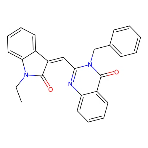(Z)-3-benzyl-2-((1-ethyl-2-oxoindolin-3-ylidene)methyl)quinazolin-4(3H)-one structure