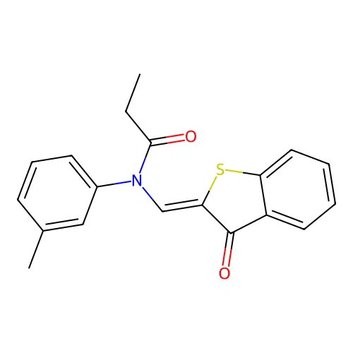 (Z)-N-((3-oxobenzo[b]thiophen-2(3H)-ylidene)methyl)-N-(m-tolyl)propionamide structure