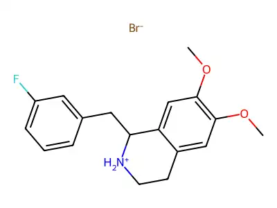 Isoquinoline, 1,2,3,4-tetrahydro-6,7-dimethoxy-1-(m-fluorobenzyl)-, hydrobromide structure