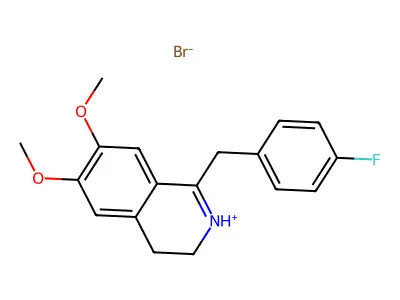 Isoquinoline, 3,4-dihydro-6,7-dimethoxy-1-(p-fluorobenzyl)-, hydrobromide structure