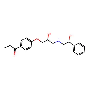Propiophenone, 4'-(2-hydroxy-3-(beta-hydroxyphenethylamino)propoxy)- structure
