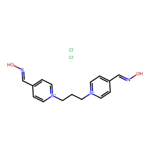 1,1-trimethylene bis-(4-formylpyridinium chloride) dioxime structure