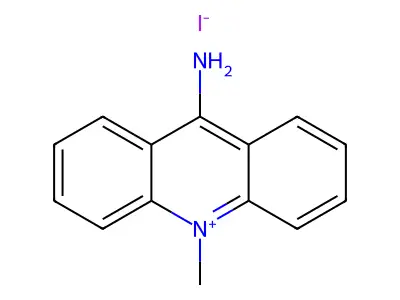 Acridinium, 9-amino-10-methyl-, iodide (1:1) structure