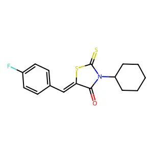 3-Cyclohexyl-5-[(4-fluorophenyl)methylene]-2-thioxo-1,3-thiazolidin-4-one structure