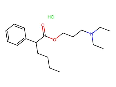 Diethyl-[3-(2-phenylhexanoyloxy)propyl]azanium chloride structure