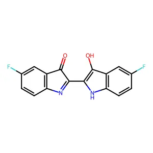 (E)-5,5'-Difluoro-[2,2'-biindolinylidene]-3,3'-dione structure
