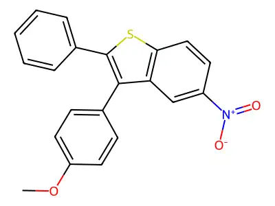 BENZO(b)THIOPHENE, 3-(p-METHOXYPHENYL)-5-NITRO-2-PHENYL- structure