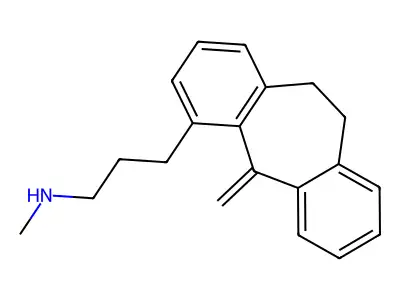 Dibenzo(a,d)cycloheptene-4-propylamine, 10,11-dihydro-N-methyl-5-methylene- structure