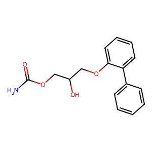 1,2-Propanediol, 3-(2-biphenylyloxy)-, 1-carbamate structure