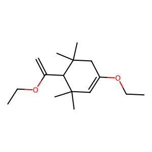1-Ethoxy-4-(1-ethoxyethenyl)-3,3,5,5-tetramethylcyclohexene structure