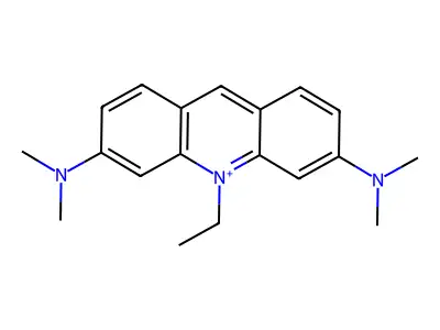 Acridinium, 3,6-bis(dimethylamino)-10-ethyl- structure