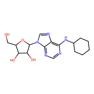 2-[6-(Cyclohexylamino)-9-purinyl]-5-(hydroxymethyl)oxolane-3,4-diol structure