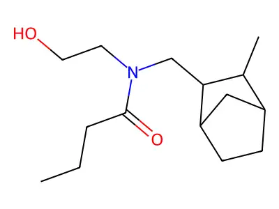 Butyramide, N-(2-hydroxyethyl)-N-((3-methyl-2-norbornyl)methyl)- structure