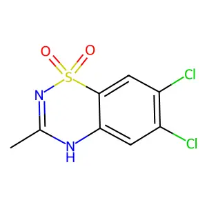 2H-1,2,4-Benzothiadiazine, 6,7-dichloro-3-methyl-, 1,1-dioxide structure