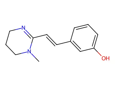 3-[2-(1-methyl-5,6-dihydro-4H-pyrimidin-2-yl)ethenyl]phenol structure