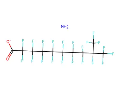 Ammonium octadecfluoro-9-(trifluoromethyl)decanoate structure