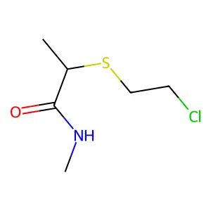 2-[(2-Chloroethyl)thio]-n-methylpropionamide structure