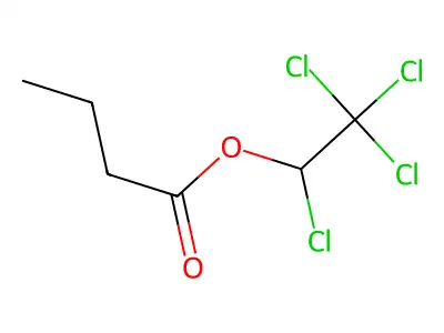 Butyric acid, 1,2,2,2-tetrachloroethyl ester structure