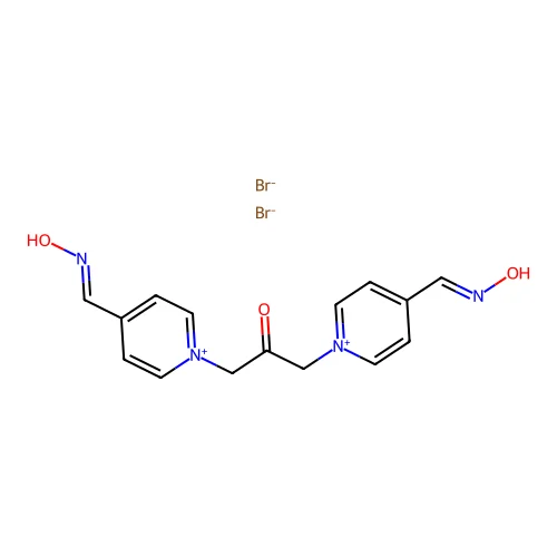 1,3-Bis[4-(hydroxyiminomethyl)pyridin-1-ium-1-yl]propan-2-one dibromide structure