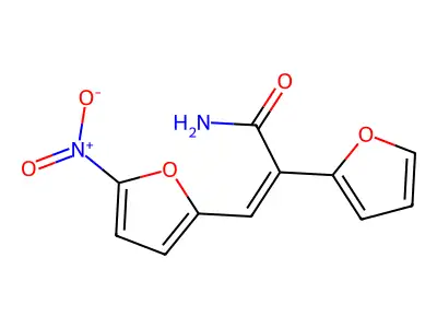 2-(Furan-2-yl)-3-(5-nitrofuran-2-yl)prop-2-enamide structure