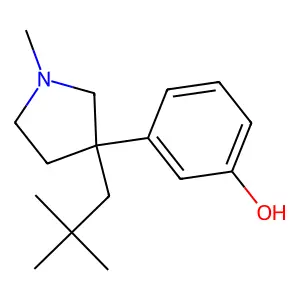 Phenol, m-(1-methyl-3-neopentyl-3-pyrrolidinyl)- structure