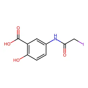 2-Hydroxy-5-((2-iodoacetyl)amino)benzoic acid structure