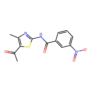 N-(5-acetyl-4-methyl-1,3-thiazol-2-yl)-3-nitrobenzamide structure