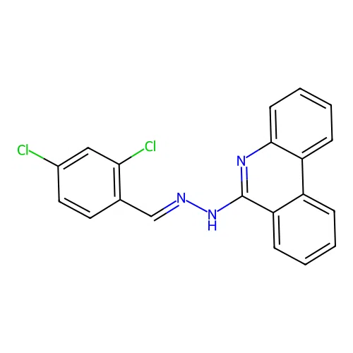 6-[(2E)-2-(2,4-dichlorobenzylidene)hydrazinyl]phenanthridine structure