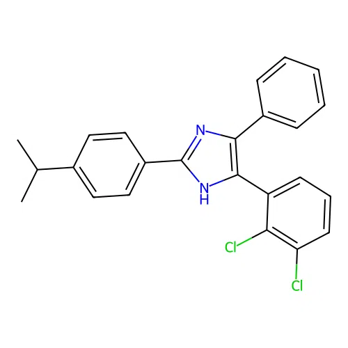 5-(2,3-dichlorophenyl)-4-phenyl-2-[4-(propan-2-yl)phenyl]-1H-imidazole structure