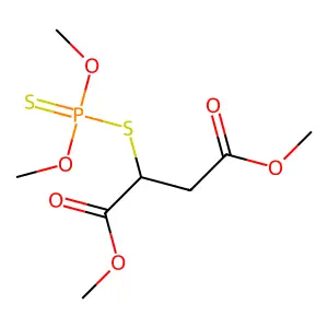 Butanedioic acid, 2-((dimethoxyphosphinothioyl)thio)-, 1,4-dimethyl ester structure