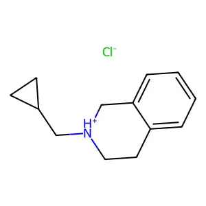 Isoquinoline, 1,2,3,4-tetrahydro-2-cyclopropylmethyl-, hydrochloride structure