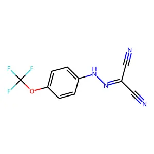 Carbonyl cyanide p-trifluoromethoxyphenylhydrazone structure