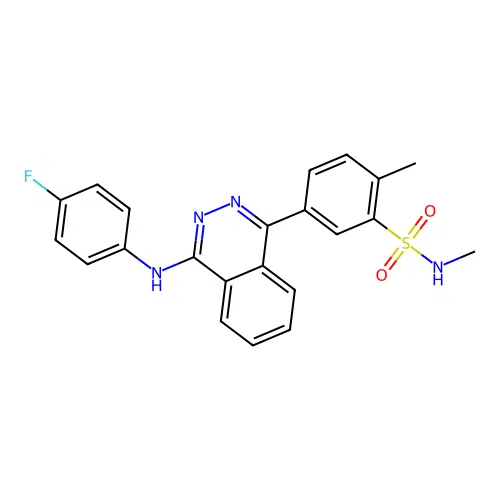 5-{4-[(4-fluorophenyl)amino]phthalazin-1-yl}-N,2-dimethylbenzenesulfonamide structure