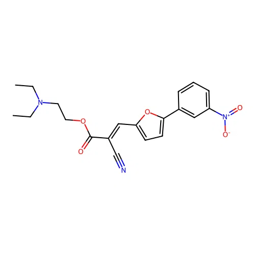 2-(diethylamino)ethyl (2E)-2-cyano-3-[5-(3-nitrophenyl)furan-2-yl]prop-2-enoate structure