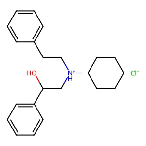 Benzyl alcohol, alpha-((N-cyclohexyl-N-phenethyl)amino)methyl-, hydrochloride structure