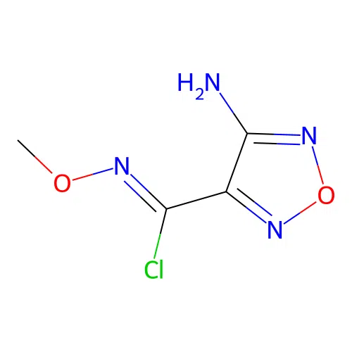(Z)-4-amino-N-methoxy-1,2,5-oxadiazole-3-carbimidoyl chloride structure